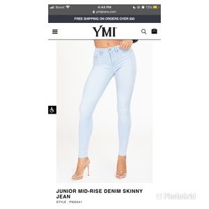 YMI Midrise Skinny Jeans Light Blue Wash